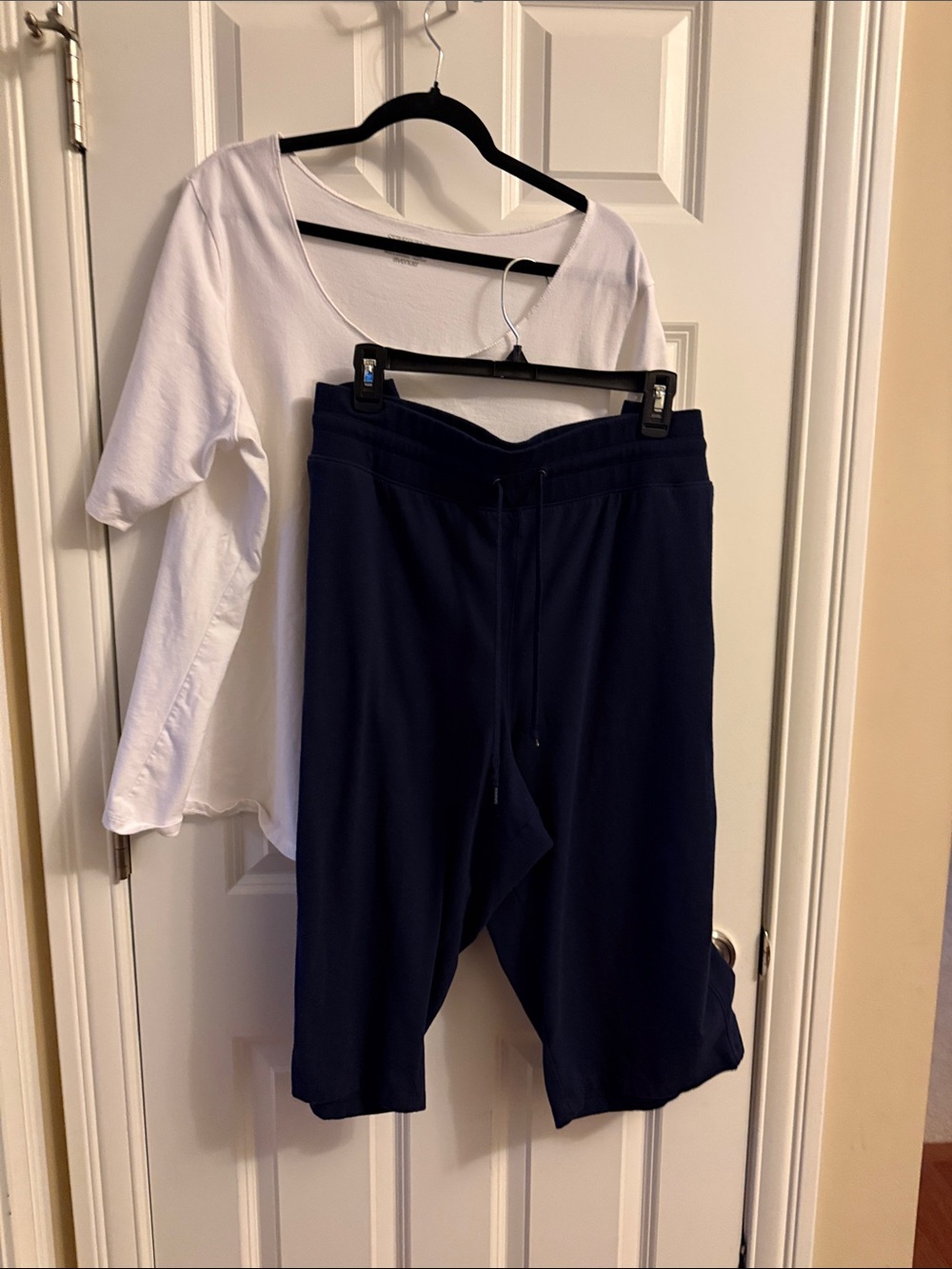 Avenue Women’s White Shirt and Tek Gear Athletic Drawstring Shorts